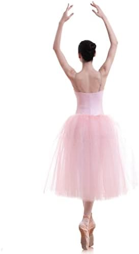 N / A blijedo ružičasti ženski romantični sil balet ples tutus balerina kostim duga tutu haljina