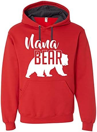 Nana Bear Hoodie baka mama Ženska porodična bear Dizajn meka dukserica za odrasle pulover