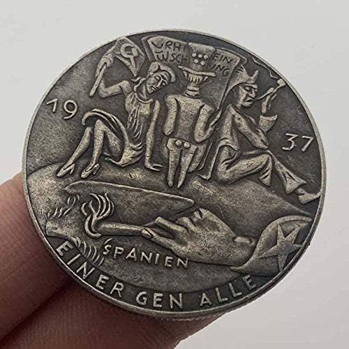 1937. lutajući novčići Butterfly Mesing Stari Srebrni novčić Kolekcionarni novčići 21mm bakreni srebrni novčić Skull Bull Commemorativni