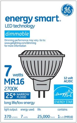 Ge rasvjeta 66131 Energy smart LED 7-vatna MR16 reflektorska sijalica od 370 lumena sa Gu5. 3 bazom, 1-pakovanje