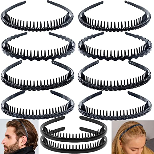 LAPOHI 10 kom neklizajuće modne plastične trake za glavu bez napora sa zubima mršave trake za kosu češljevi za žene muškarce tinejdžerke