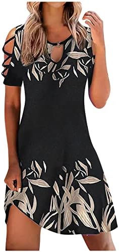 Košulja za žensko ljeto odmor Ležerne prilike Midi haljina modna hladna ramena haljina s kratkim rukavima