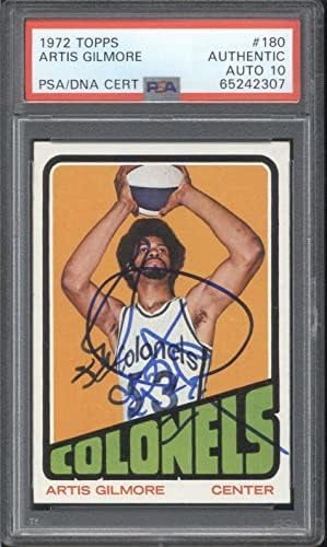 1972 FAPPS 180 Artis Gilmore potpisao je Rookie PSA 10 sala slavnih RC - košarkaške ploče Rookie kartice