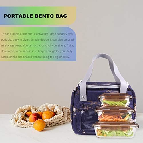 VALICLUD ženska torba za ručak ženska torba za ručak na plaži Platnena torba za ručak dvoslojni Aluminijum prenosivi Bento Outdoor