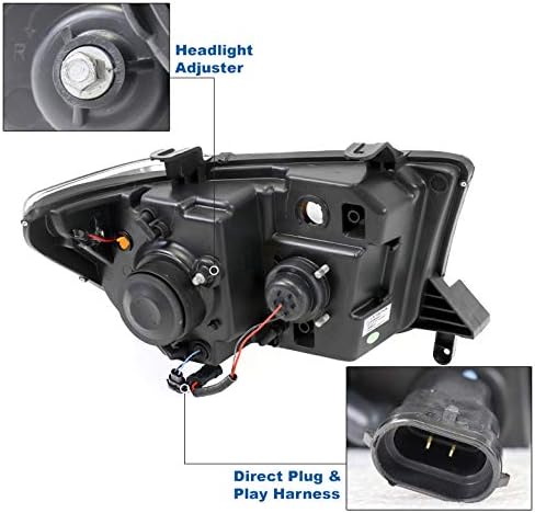 ZMAUTOPARTS LED cijev projektor farovi Crni w / 6 plavi DRL kompatibilan sa 2007-13 Toyota Tundra / 2008-17 Sequoia