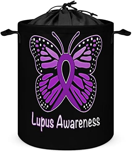 Lupus Awareness Butterfly sklopiva korpa za veš velika korpa za veš lagana korpa za odlaganje Organizator igračaka sa ručkama