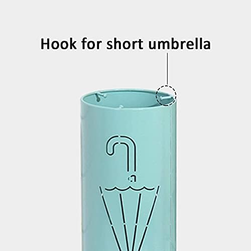 LxDZXY kišobran, metalni štand kišobrana, modernog okruglog držača krovnog držača, sa 3 kuke, za hodnik, predvorje, hotel, ulaz, plavu