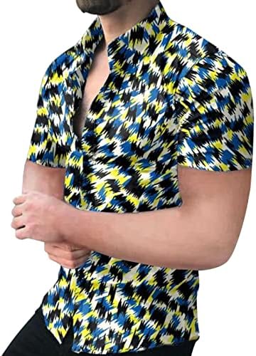 XXBR 2022 nove muške majice, ljetni dizajner skraćeno dugme s kratkim rukavima spljoštani na havajske majice rever top majica plavo
