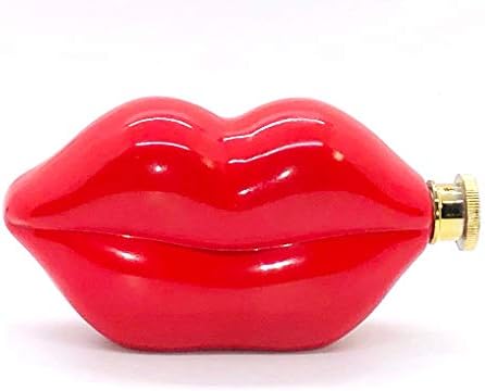 Red usne Flask-Pucker Kiss nerđajućeg čelika 5 oz. Džepna tikvica za piće i alkohol-Travel Picnic Bar Party-Fun Cute & amp; romantičan