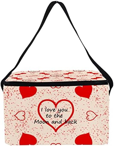 Guerotkr torba za ručak za žene, kutija za ručak za muškarce,ženska kutija za ručak,uzorak Crvenog ljubavnog srca za Dan zaljubljenih