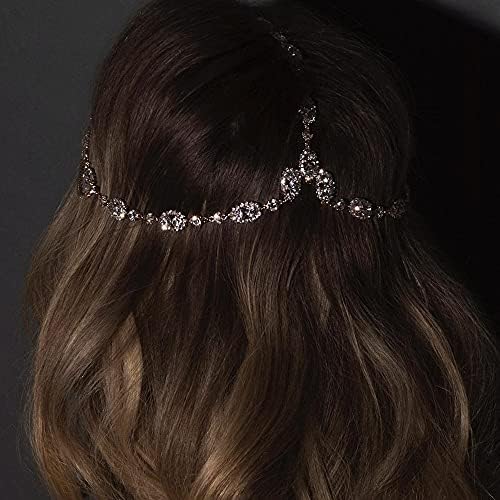 Asphire Bridal Iced Out Crystal Headpiece pjenušavi Rhinestone lanac za glavu elegantan predivan nakit za čelo za vjenčanje, asp-head