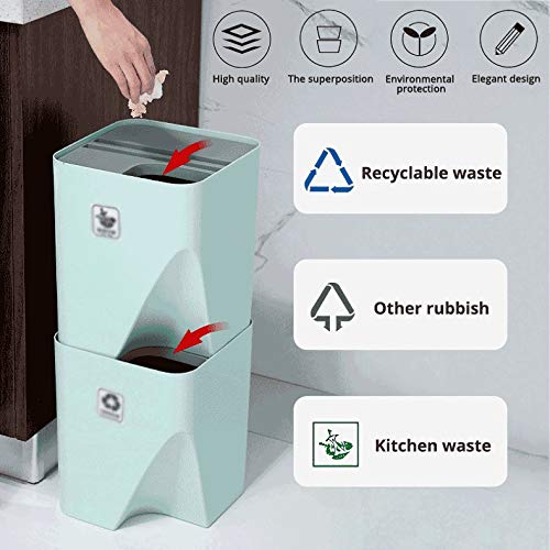 Sxds kuhinjska kanta za smeće sortiranje korpe za smeće za otpatke Plastična korpa za otpad za suvo i mokro odvajanje kontejnera za