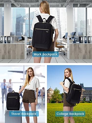 LOVEVOOK laptop ruksak za žene, 15.6 inčni lagani Pametni radni ruksak putna torba, ležerni dnevni ruksak za poslovne putnike, vodootporna