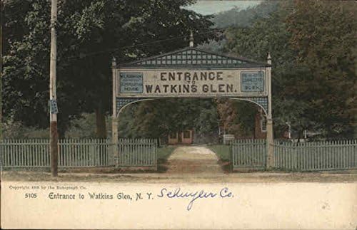 Ulaz u Watckins Glen Watkins Glen, New York NY originalna antička razglednica