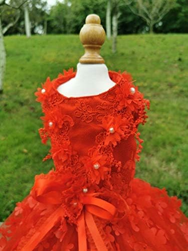 Mmawn kućni ljubimac haljina ručno izrađena trodimenzionalna cvijeća za male pse princeza vjenčana čipkaste haljine štene chihuahua