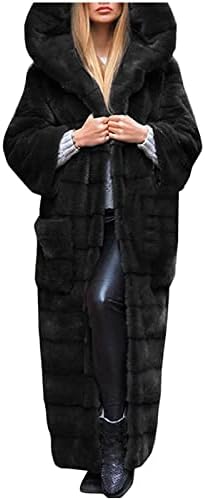 Bidobibo krzneni kaput žene sa kapuljačom zimske duge kapute nejasne jakne za nošenje haljina moda fleece sherpa gornja odjeća