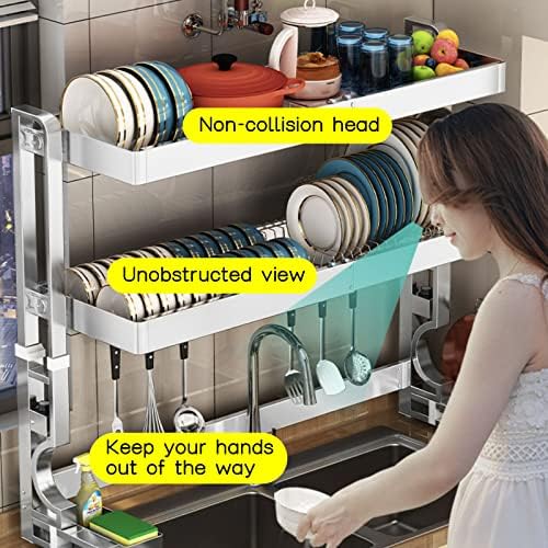 wercome free instalacija preko sudopera stalak za sušenje posuđa podesivi puni stalak za drenažu sudopera od nerđajućeg čelika Polica