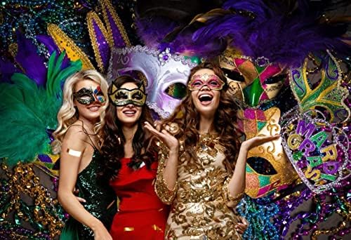 10x8ft Mardi Gras tema fotografija pozadina maskenbal pozadine rođendan Dancing Party Photo Booth za vjenčanje Bachelorette Party
