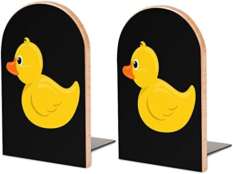 Žuta Duck Wood dekorativni Bookends Non-Skid knjiga kraj za police 1 par 7 X 5 Inch