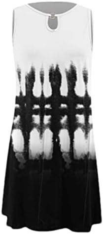 Nxxyeel ljetna Mini haljina za žene Crew Neck Moda štampana Casual Comfy izdubite tanke opremljene lepršave haljine