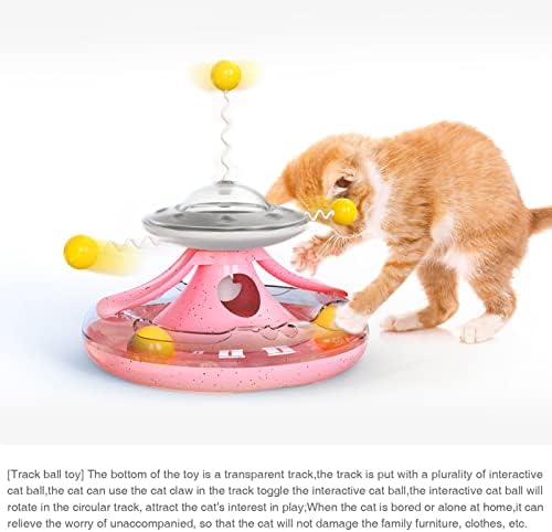 Comoone Interaictive Mačka igračka za zatvoreni rotitkin valjak stabilni rotirajuće mačke za puštanje hrane s teaserom kuglice pjesme