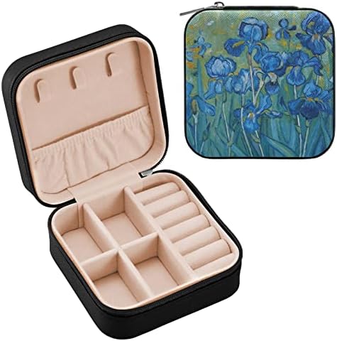 Wellday nakit Box Blue Cvijet uzorak Prijenosni nakit Travel Case Organizer Torba za odlaganje za odlaganje, naušnice, prstenje, narukvica