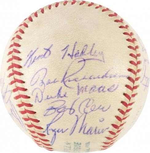 1960. New York Yankees tim potpisao bejzbol Mickey Mantle & Roger Maris PSA DNK - autogramirani bejzbol
