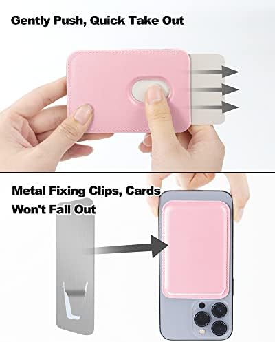 MAG siguran novčanik sa magnetima sa dvostrukim redom - minimalizma kožnih držača sa sigurnosnim karticama - tanak magnetski novčanik