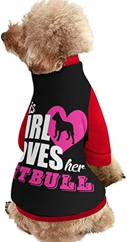 FunnyStar Ova djevojka voli svoju pitbull tisak dukserica sa puloverom od runa za kombinezon za pse mačka s dizajnom