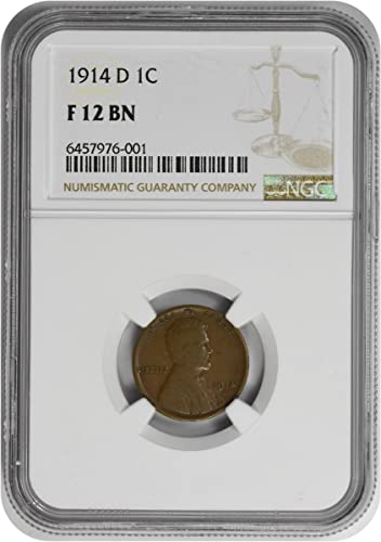 1914 D Lincoln Cent F12 NGC