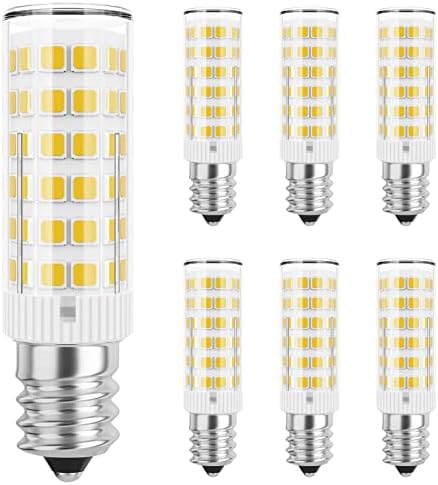 E12 60 Watt zamjenske LED kandelabra sijalice C7, toplo bijele 3000k, T6 E12 sijalice za lustere, 6w 600 Lumenske plafonske sijalice, ne zatamnjive, 6 pakovanje