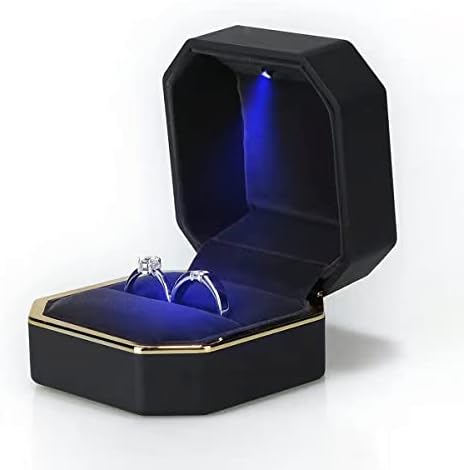 HSLFUAI LED prstena, prikaz nakita, poklon kutija zvona, prstena za prijedlog, angažman, vjenčanje