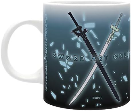 ABYstyle Sword Art Online Kirito & amp; Asuna keramička kafa čaj šolja 11 oz. Anime Manga Drinkware za pranje posuđa u mikrovalnoj