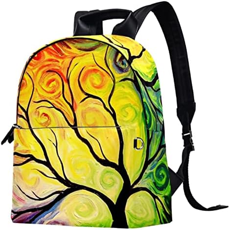 Tbouobt kožni ruksak za putovanja Lagani laptop Ležerni ruksak za žene Muškarci, Sažetak stablo obojenog umjetnosti