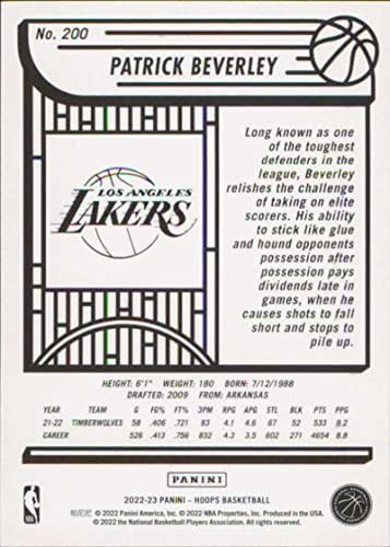 2022-23 Panini NBA HOOPS 200 Patrick Beverley NM-MT Los Angeles Lakers Košarkaška trgovačka karta NBA