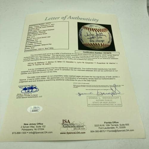 2013 sv. Louis Cardinals NL Champs tim potpisao je bejzbol svjetske serije JSA COA - autogramirani bejzbol