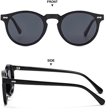 Gleyemor Vintage polarizirane naočare za sunce za muškarce okrugle naočare za sunce UV400 zaštita Retro ručno izrađen acetatni okvir