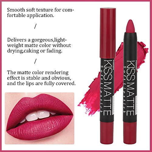 3 boje Moisture Smooth Longwear Set paketa ruževa za usne, mat Color Stick Ultimate Crayon za usne za kolekciju šminke - hranjivi ruž s mat završnom vodootpornom baršunastom mrljom za usne