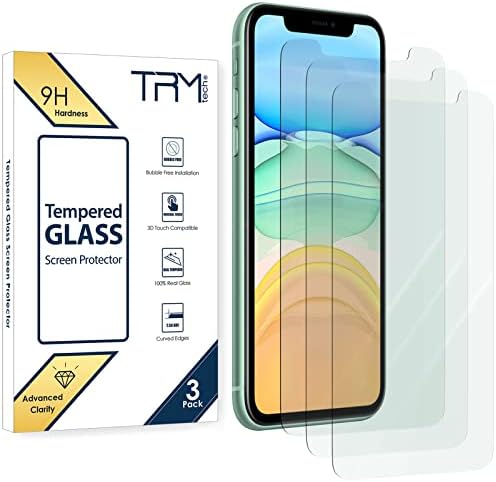 TRMTECH kaljeno staklo Zaštita ekrana za iPhone 11, XR - Case Friendly, jednostavna instalacija, bez mehurića, prozirno, stakleni