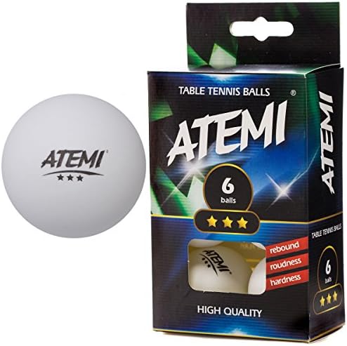 Atemi - Pakovanje 6 ping pong kuglice, bijelo, m