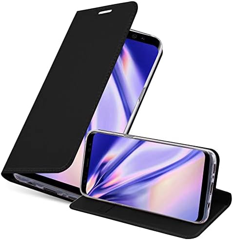 Cadorabo futrola za knjige kompatibilna sa Samsung Galaxy S8 u Otmjenoj crnoj boji - sa magnetnim zatvaračem, funkcijom postolja i