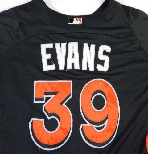 2012-13 Miami Marlins Lou Evans 39 Igra Rabljeni Black Jersey St BP 48 674 - Igra Polovni MLB dresovi