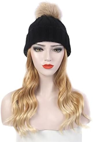 SCDZS modni ženski šešir za kosu jedan dugi Kovrčavi Zlatni šešir za periku jedan crni pleteni šešir perika stilski ličnost