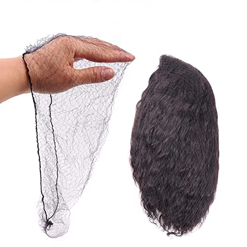 Ecojunmi nevidljive mreže za kosu za dugu kosu, 100 kom 18-46 inča Crna elastična mrežica za ženske mrežice za kosu kapa za perike