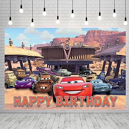 Crvena munja McQueen pozadina za rođendanske potrepštine Automobili baner za dekoracije za zabave Baby Shower fotografija pozadina