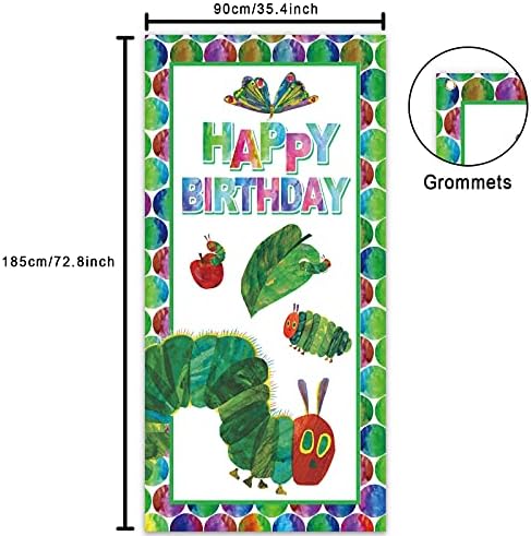 Cartoon vrlo gladni mali zeleni Caterpillar Sretan rođendan Banner backdrops Supplies favorizuje dekor teme insekata za 1. rođendansku