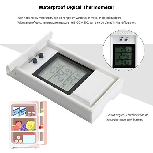 YASEZ vodootporan Digitalni vanjski termometar higrometar frižider mjerač temperature i vlažnosti