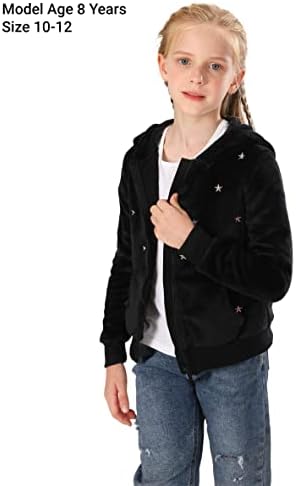V. & Grin Girl Zip up houde dukserice mekana nejasna jakna od runa sa džepom za djevojčice 5-16 godina