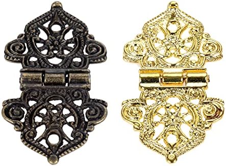 10Sets šarke sa vijcem antikne brončana / zlatna 53 * 28 mm čipkani dekor ormar za vrata nakit kutija nakit nameštaj Stari modni kineski