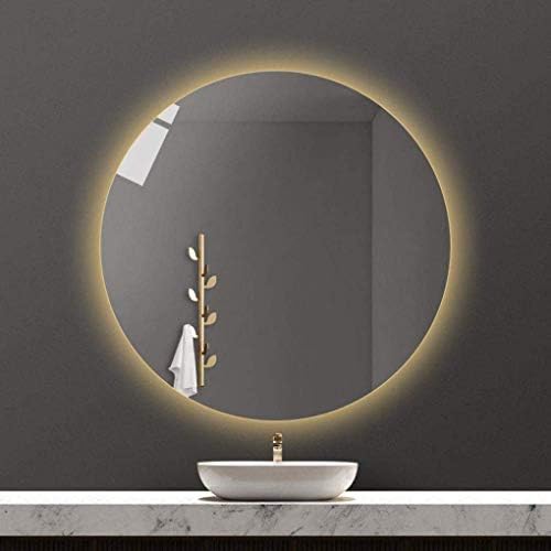 Ygcbl zidno ogledalo, Led ogledalo za kupatilo, toaletno ogledalo za kupatilo sa lampom, pogodno za kupatilo, Hotel, toalet, toplo svetlo, okruglo 60Cm